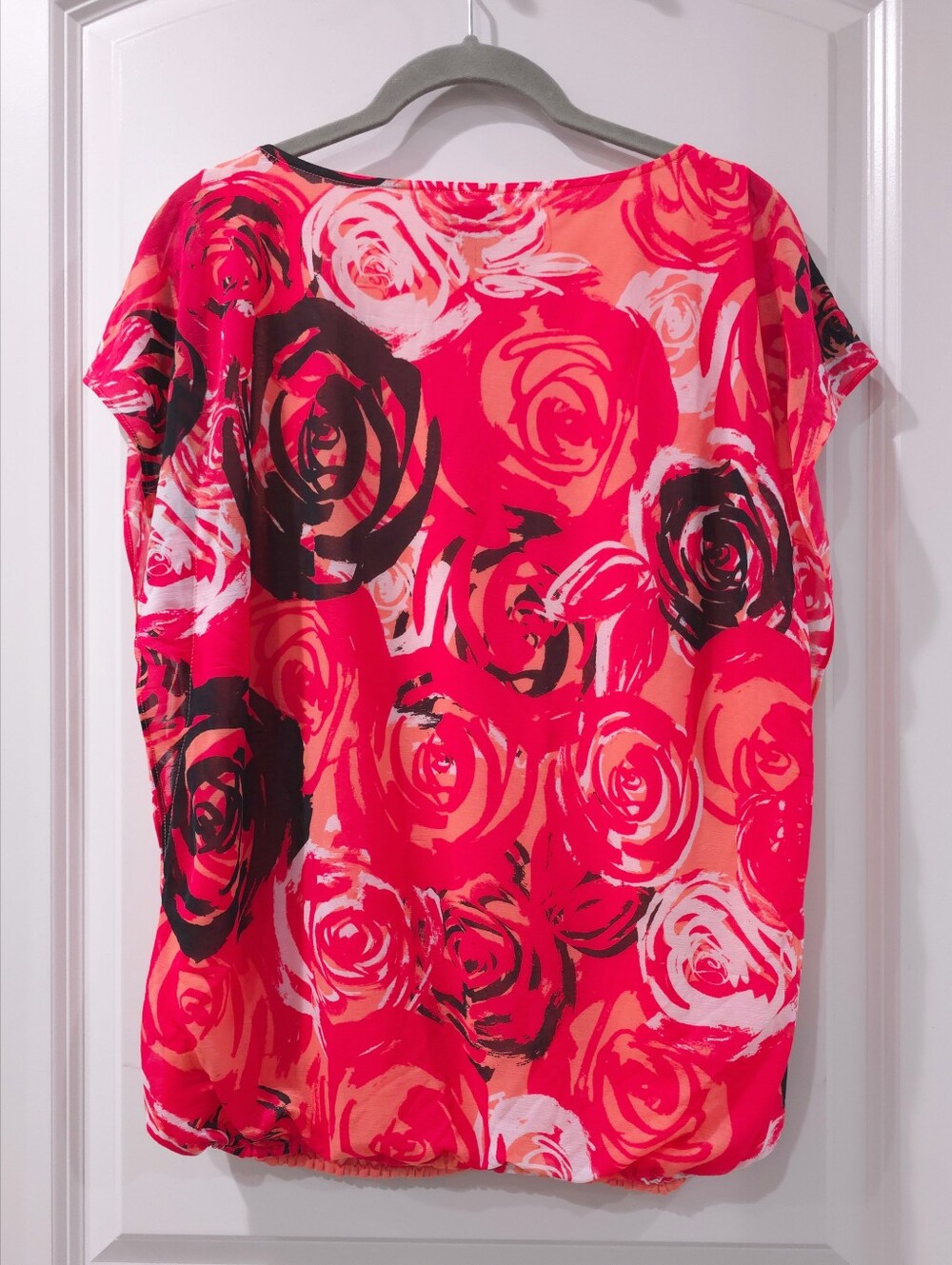 WORTHINGTON Y2K Sheer Floral Cowl Neck Top Modern Retro Going Out Blouse, L - Picture 10 of 13
